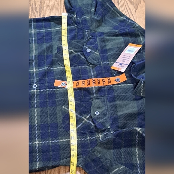 Freedom Foundry Men’s Long Sleeve Green/Blue Plaid Fleece Shirt XXL NWT - Picture 13 of 15
